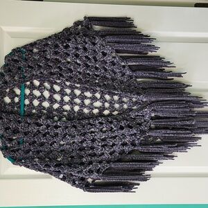 Crocheted velvet shawl